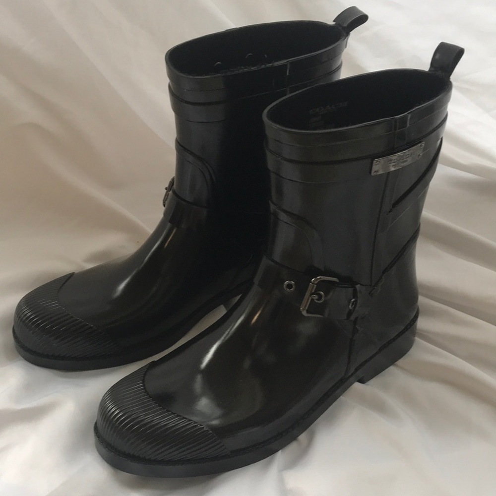 Coach Lester Rubber Round Toe Mid-Calf Rainboots